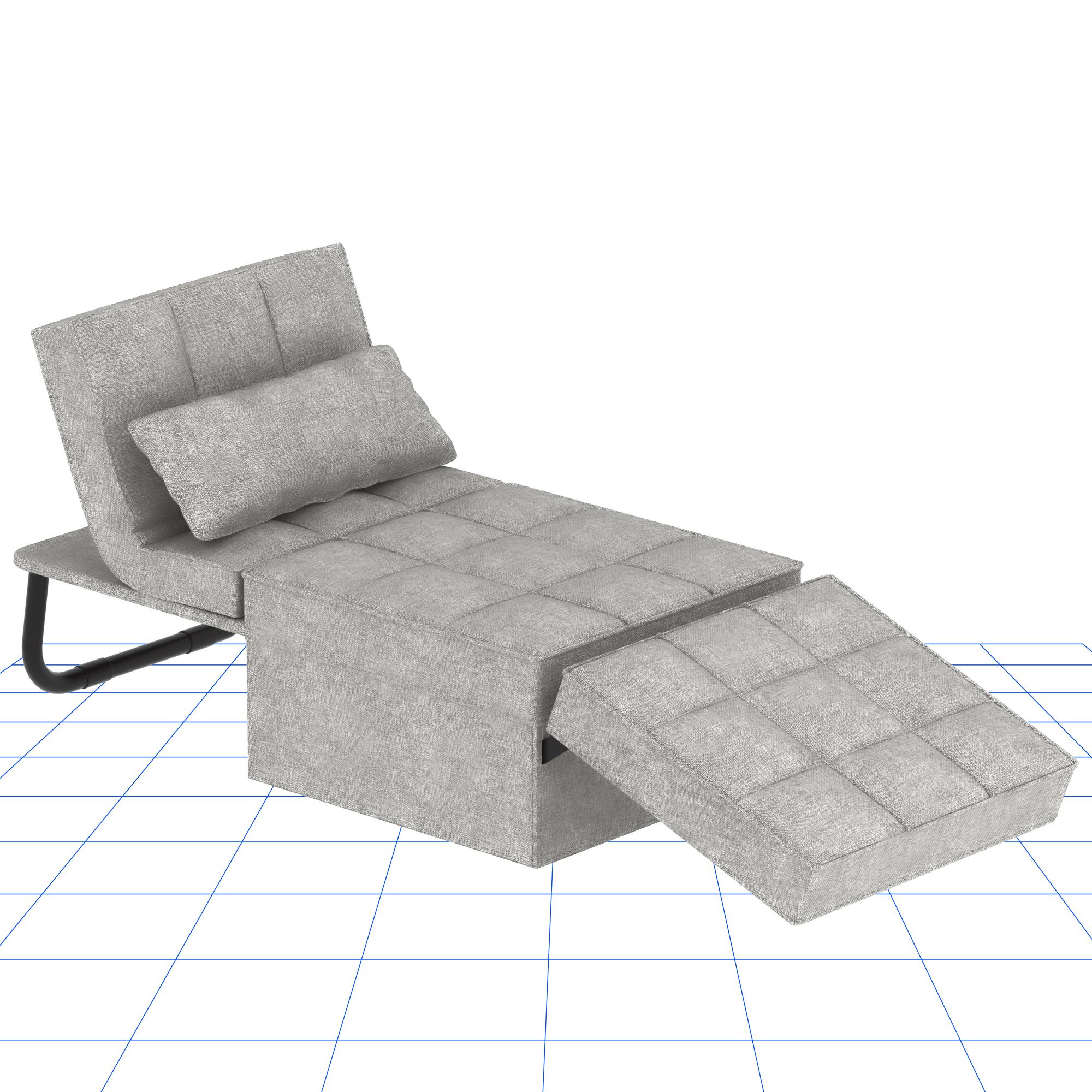 【TikTokShopfalldealsforyou】FlexiSpot Convertible Sleeper Chair Sofa Bed, 75 inches, with 5-Level Adjustable Backrest, Folding Ottoman Bed Sofa for Living Room, Apartment, Office - Grey