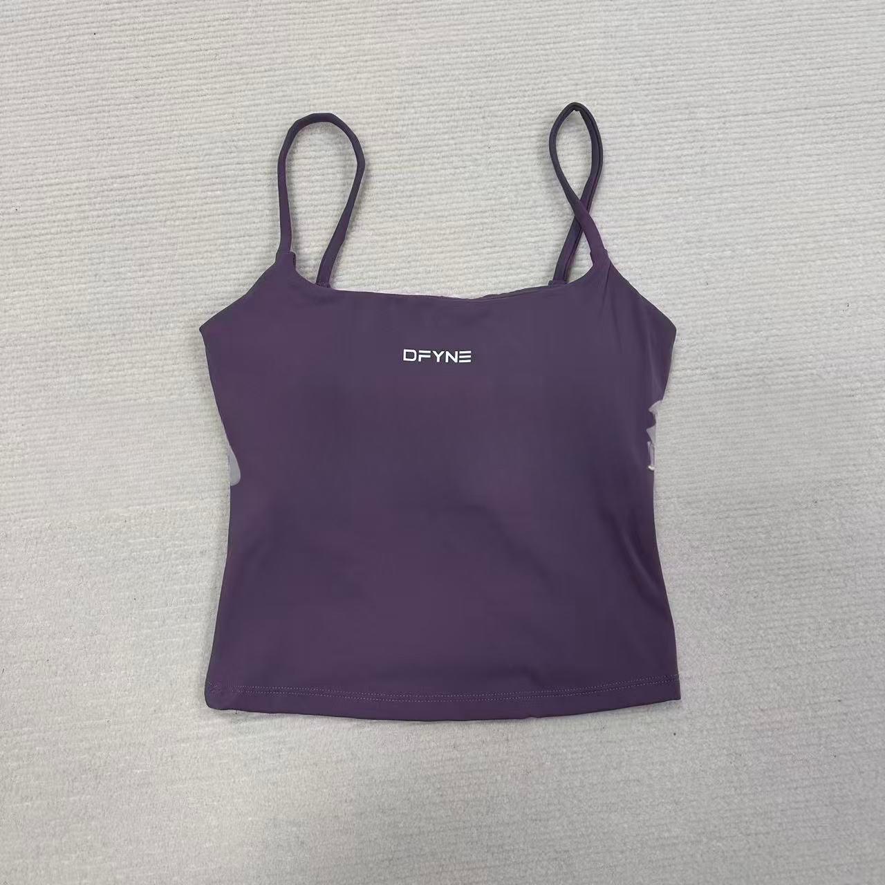 DFYNE Double Shoulder Strap Yoga Tank Top | Brushed Fabric, Soft and Skin-Friendly | Backless Design, Show Off Elegant Shoulder Shapes During Fitness