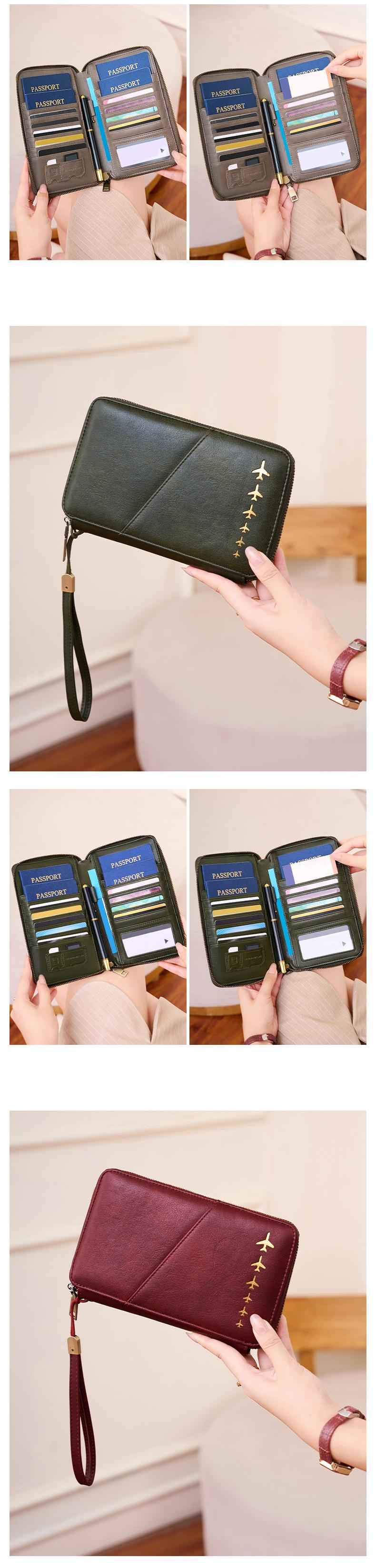 Multi functional zipper travel card holder, passport cover that can hold 5 passports, RFID shielded card holder, travel accessories, travel essentials, ideal gifts, Christmas, Valentine's Day, unisex passport bag, family travel document, Passport Wallet