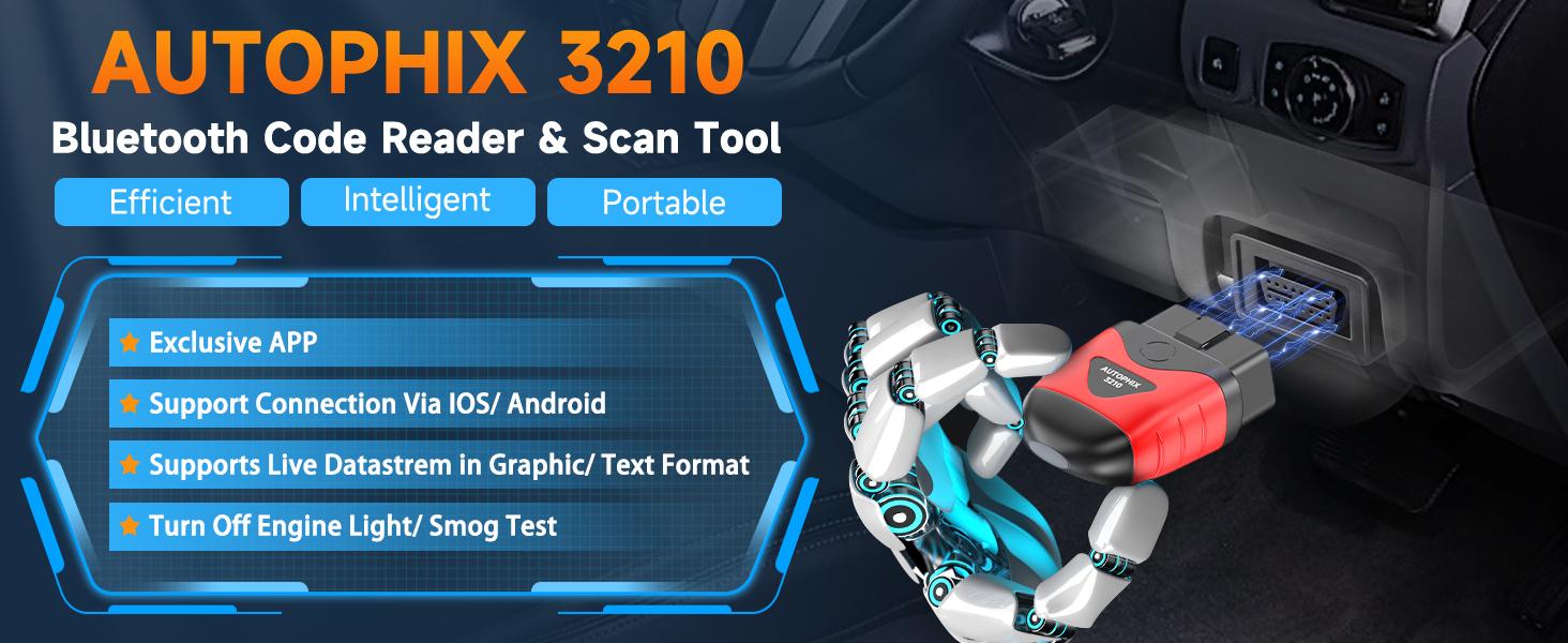 AUTOPHIX-3210 Full OBD2 Scanner, Code Reader, Check BAT Engine, OBD 2, Auto Scan Tools for iPhone, iPad, Android Vehicle