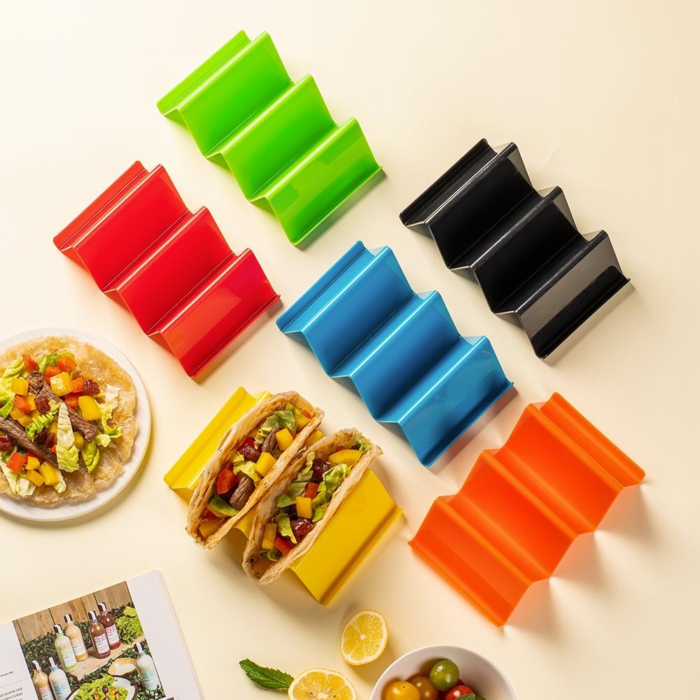 Mexican Tortilla Rack, Plastic Taco Stand, Wave-Shaped Tray, Taco Cake Display Holder, Kitchen Tool, 1 Piece, Ideal for Home Use