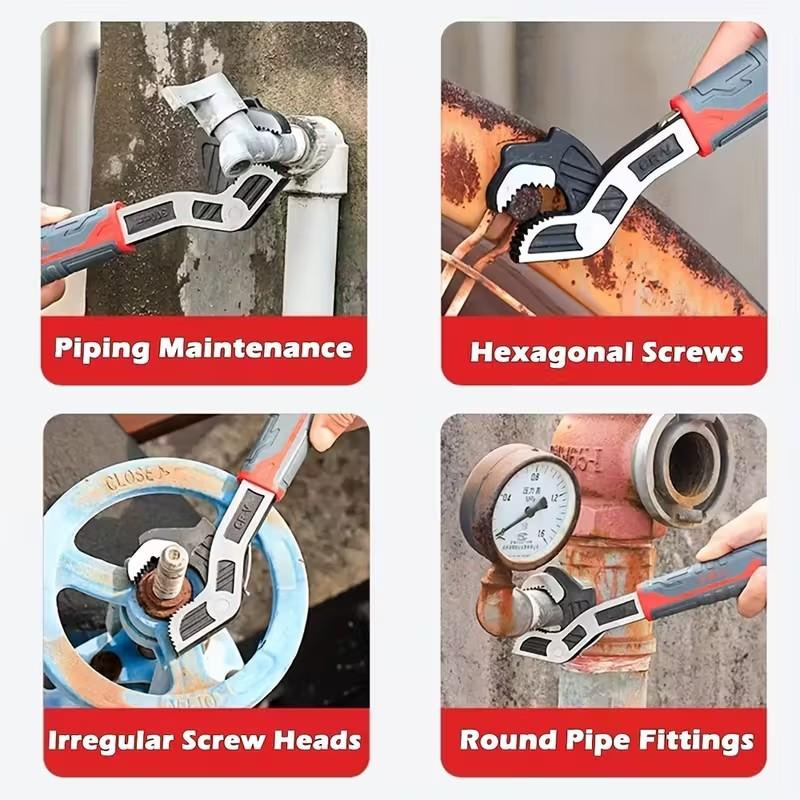 Multifunctional Self-Locking Wrench Set, Adjustable Wrench, 6/8/10/12 Inch Sizes, Multiple Models, Quick Heating Pipe Opening Tool, Chrome Vanadium Steel Material