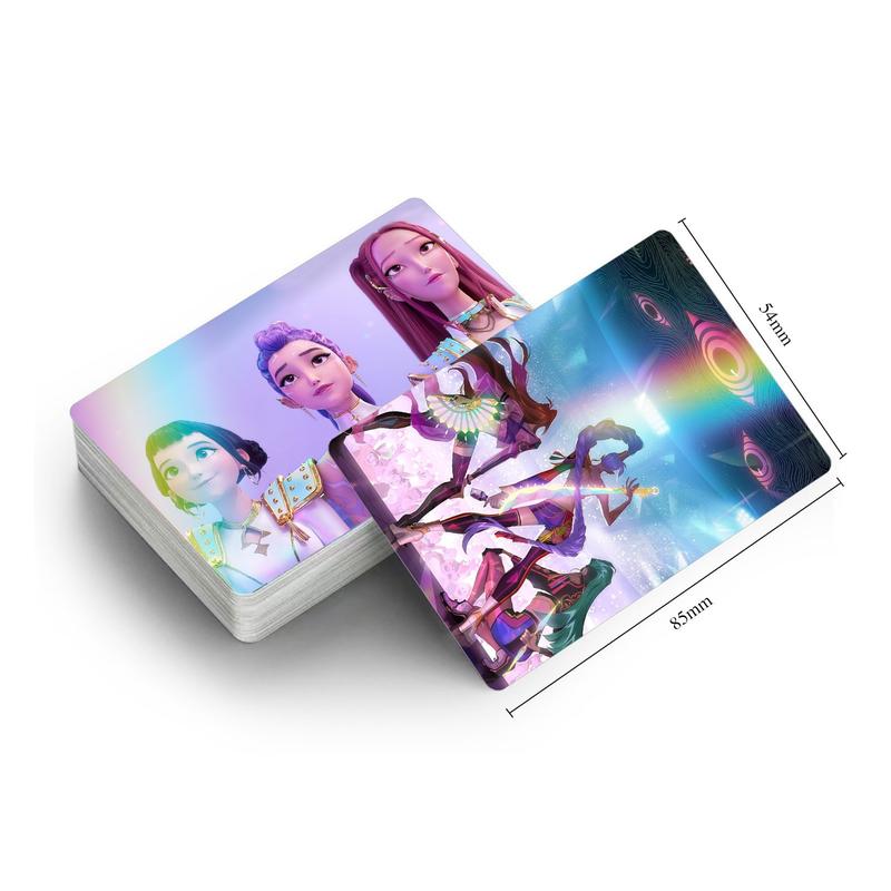 132 Pcs Kpop Anime Character Laser Photo Cards, Holographic Mini Stickers, Dual-Sided Lomo Cards, Durable Paper Material, Creative Gift Ideas