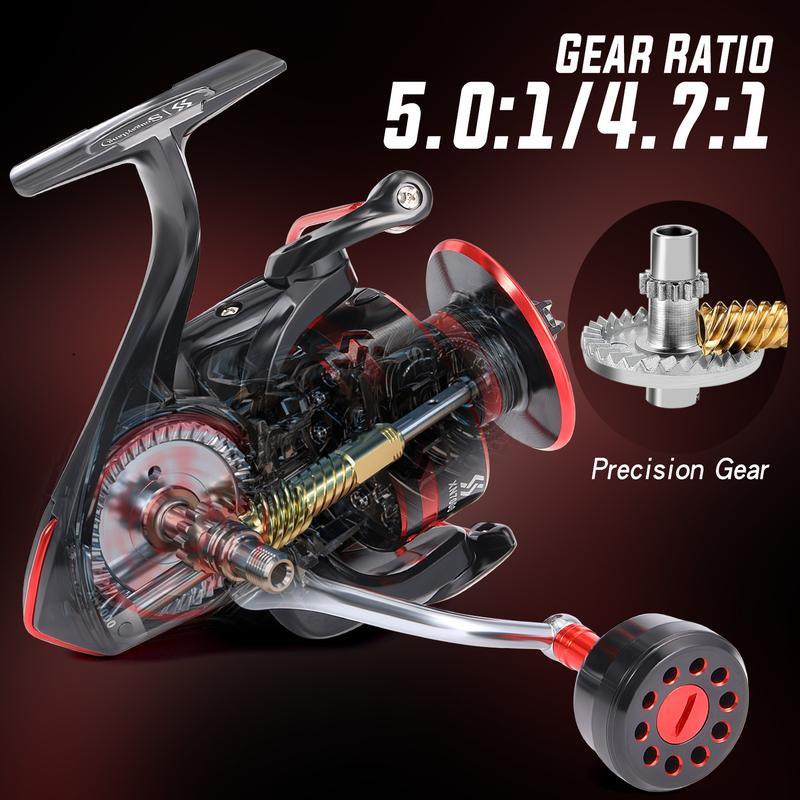 Sougayilang Stainless Steel Fishing Reel, Precision Carving Line Cup, Anti-corrosion Waterproof Spinning Wheel for Outdoor Fishing