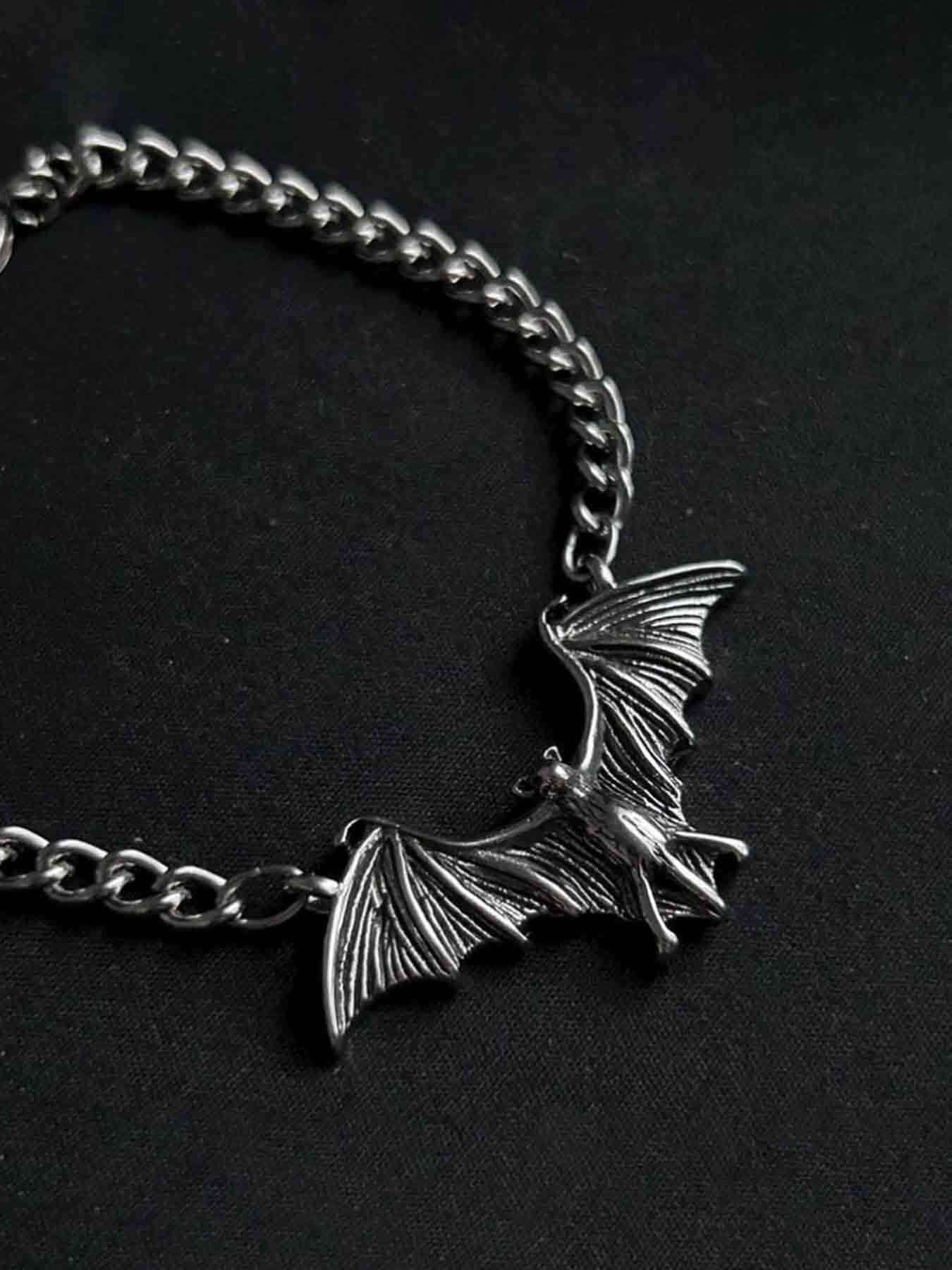 Gothic Punk Bat Bracelet, Vintage Distressed Design, Unisex Party Jewelry, Witchy Jewelry, Casual Style Accessory for Men and Women, Casual Trendy Jewelry
