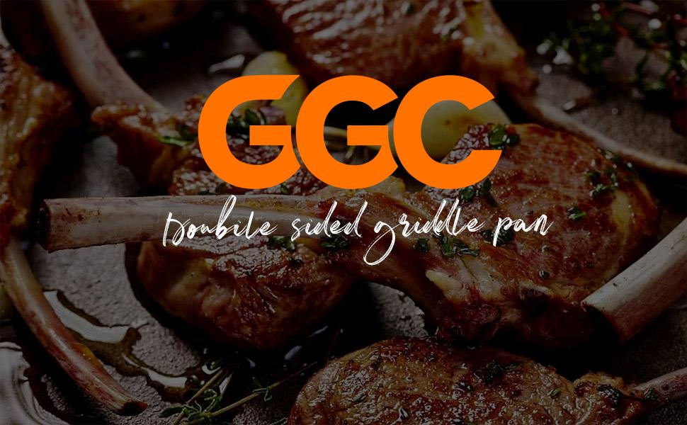 GGC Cast Iron Reversible Griddle,-sided Griddle Pan for Indoor and Cooking, 15 x 9 Griddle with Flat and Ribbed Side for Stove Tops, Gas Grills and Camping