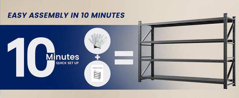 Yizosh 79" W Metal Garage Storage Shelves,Heavy Duty Adjustable Steel Organization Shelving,Utility Rack Shelf,48" W x 24" D x 69" H for Basement,Warehouse,Industrial