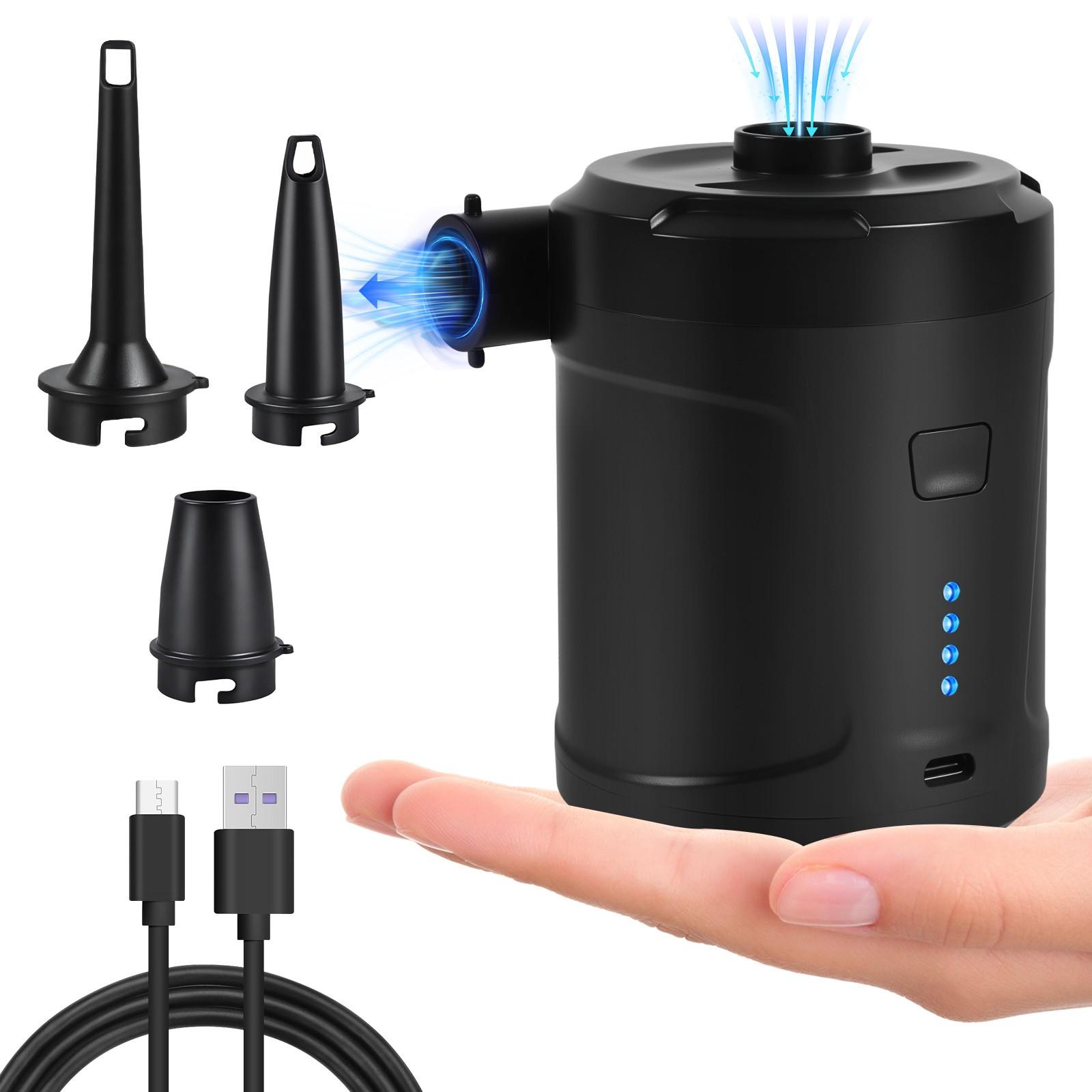 Pump Portable Air Pump with 5200mAH Battery USB Rechargeable Air Pump-Quick Inflate Deflate for Sleeping Pads, Air Mattress, Pool Toys, Floats, Swimming Ring, Air Bed.