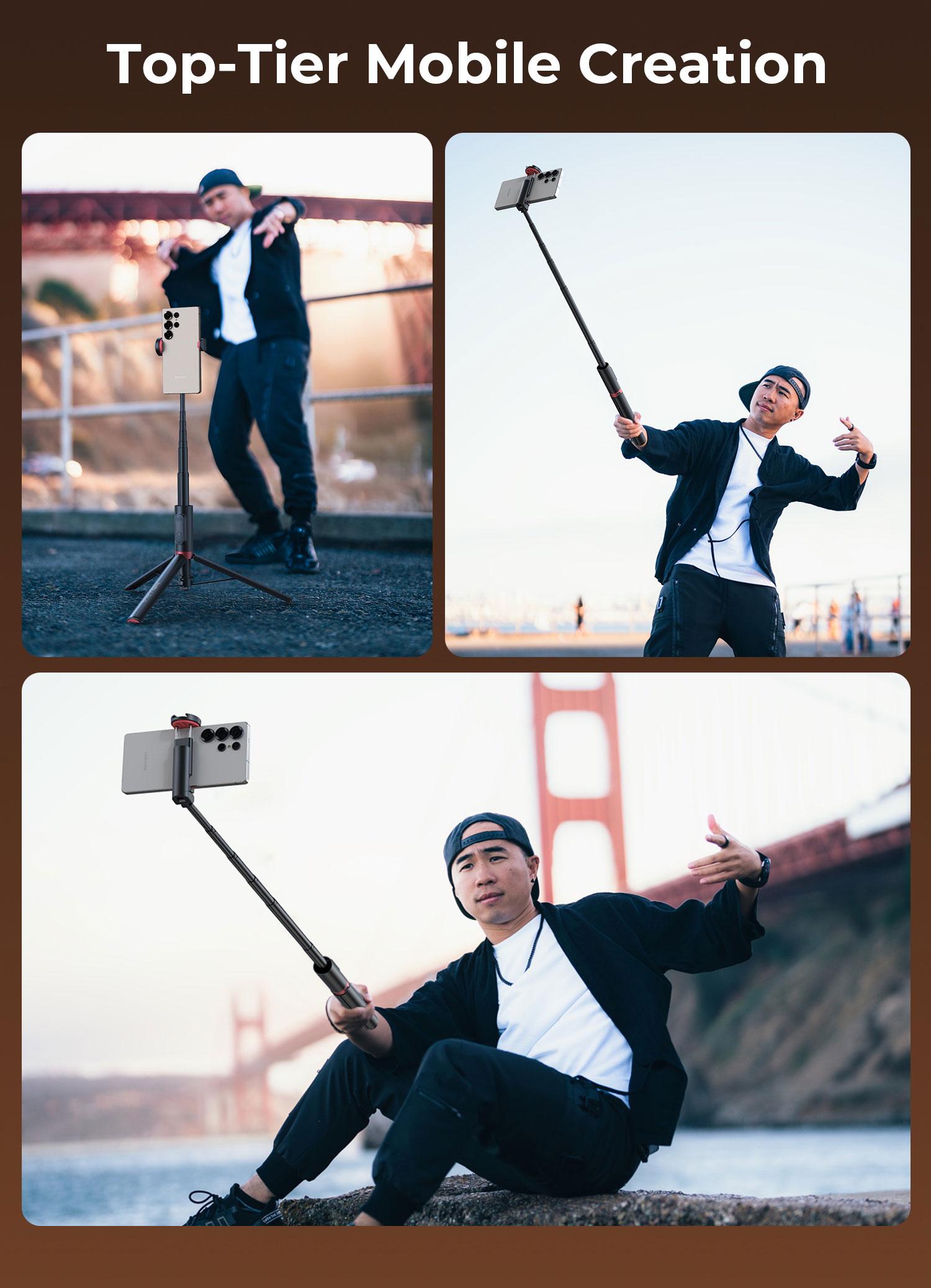 SmallRig x Drex Lee Boom Selfie Stick ST30 Lite,one-click opening tripod,Lightweight All in One Phone Tripod Integrated with Wireless Remote Compatible with All Cell Phones for Selfie/Video Recording/Photo/Live Stream/Vlog