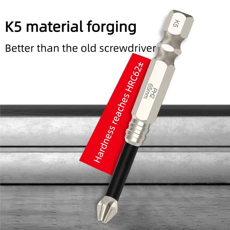 6-pack titanium alloy impact non-slip cross head super hard magnetic screwdriver 6-pack titanium alloy impact non-slip cross head super hard magnetic screwdriver