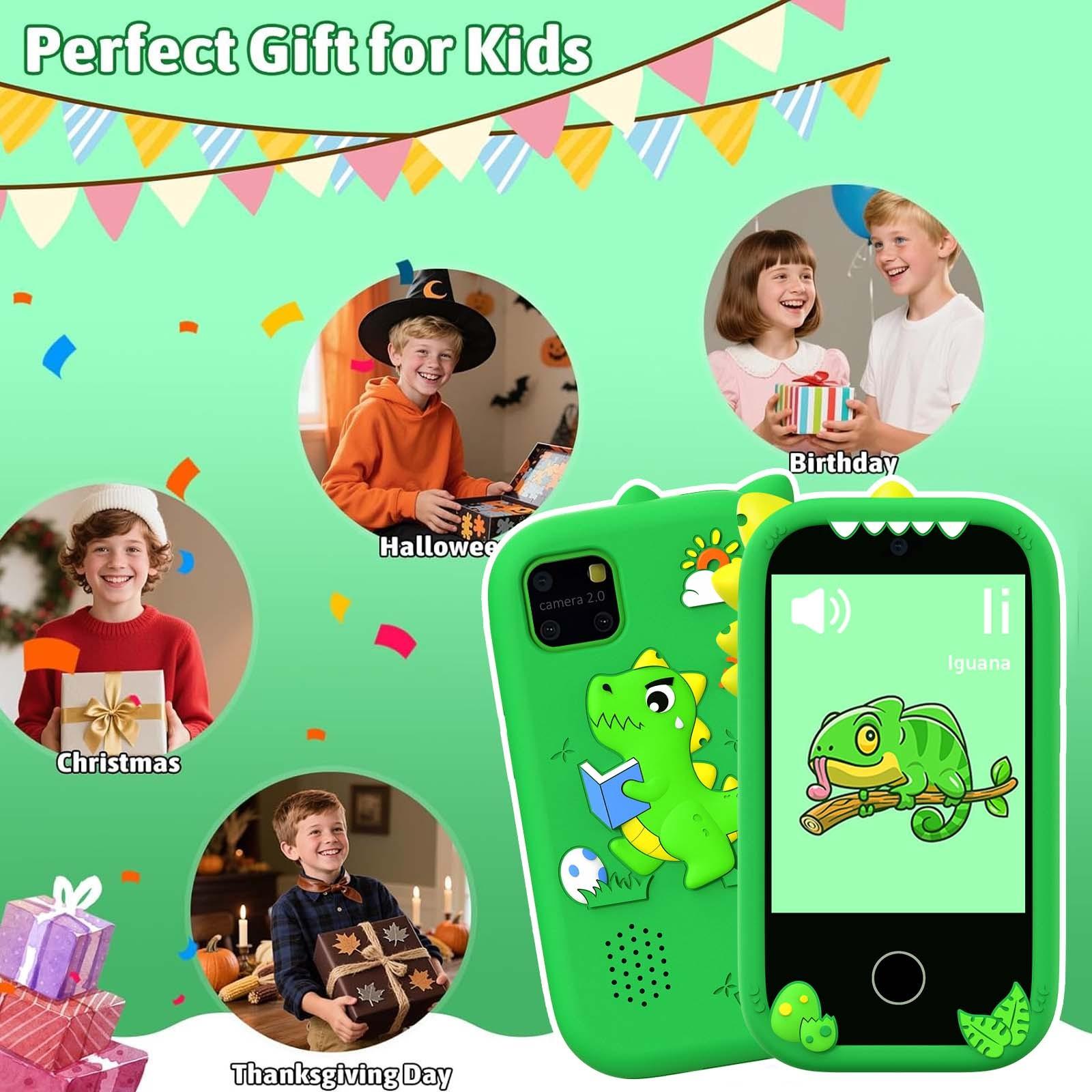 Kids Smart Phone Dual Camera Interactive Toy With 3 Hours Video Play Perfect Holiday Gift For Children