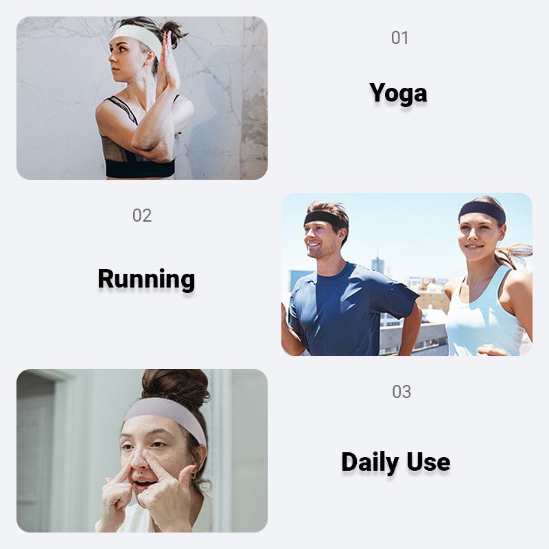 4 Pieces Minimalist Sporty Solid Color Hair Band, Elastic Wide Headbands - Solid Color Headscarf Style, Elastic Yoga And Exercise Straps, Summer 2024 Hair Accessories for Women & Men, Yoga Headbands | Casual Headwear | Elastic Fabric