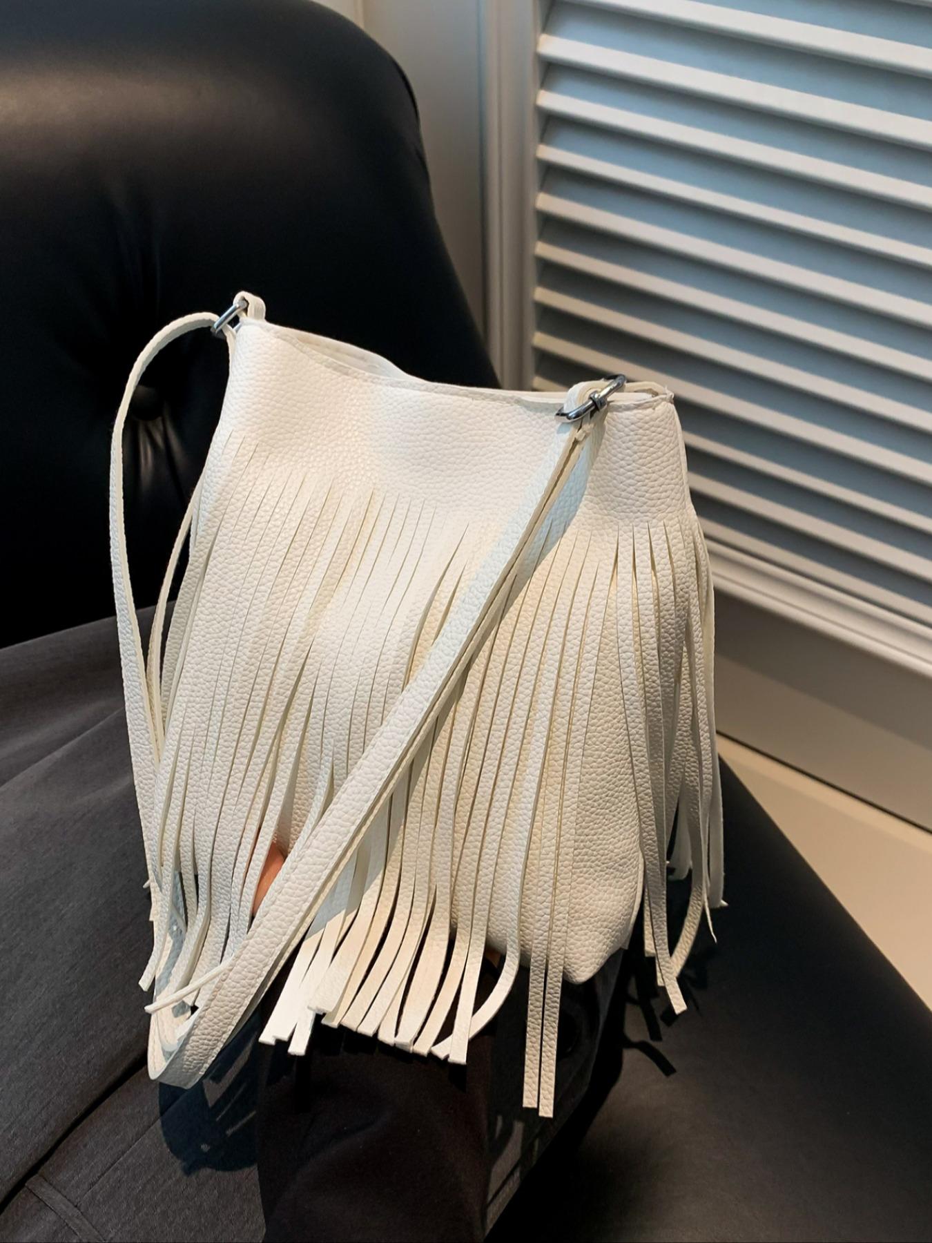 Women's Boho Tassel Decorated Crossbody Bag, Bohemian Pu Leather Shoulder Bag for Daily Used, Casual Trendy Versatile High-quality Daily Commuting Bag, Bags Crossbody, Purse Women, Girl Fashionable Shopping Bag, Summer Hobo, Boho Style Crossbody