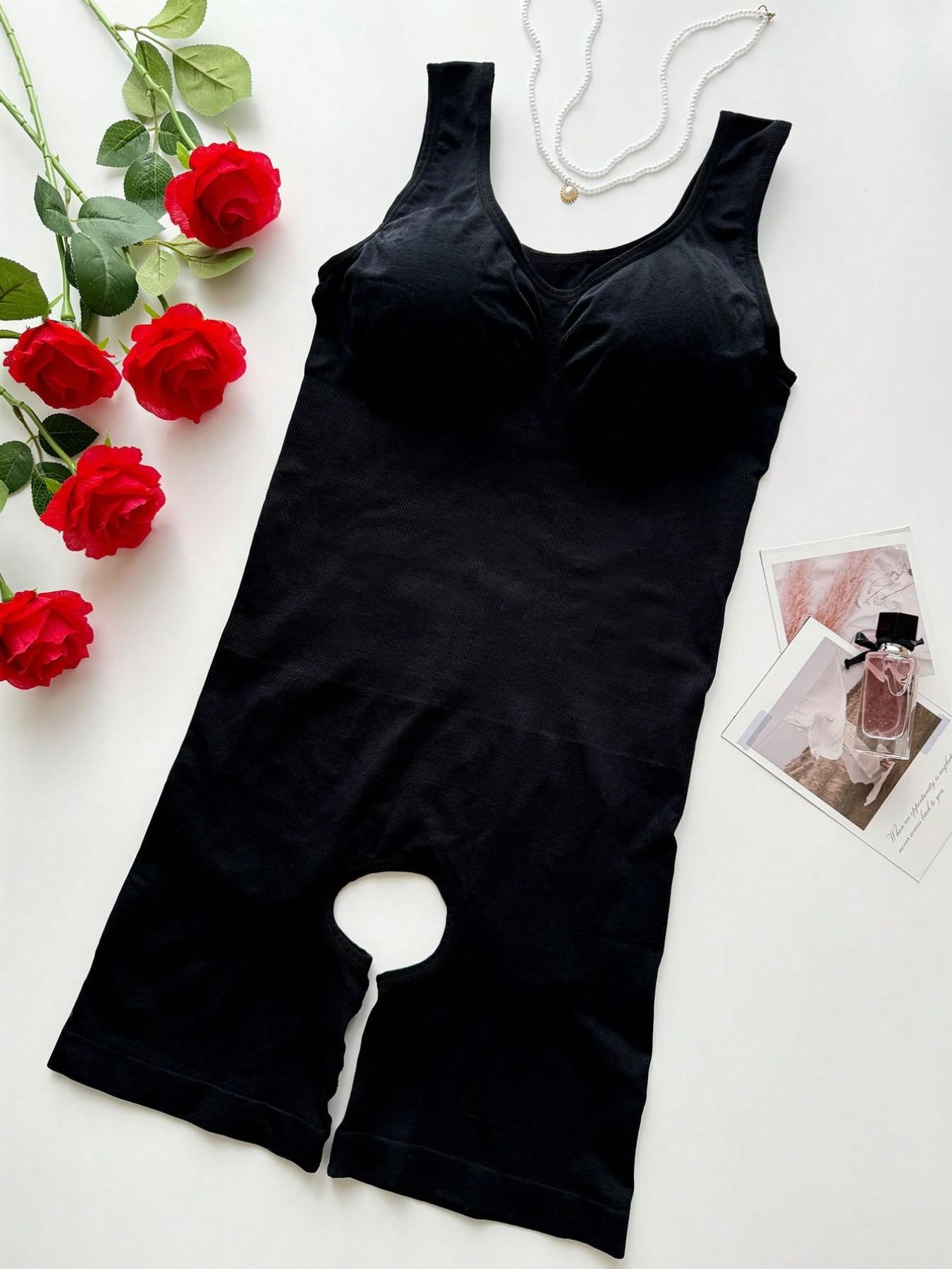 Plus Size Women's Shapewear Jumpsuit, Tummy Control Waist Slimming Butt Lifting Chest Support, No Crotch Design for Daily Wear