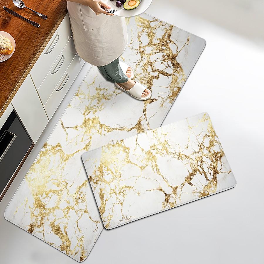 [Popular Choice]1 piece, bathroom decoration, bathroom floor mat, bathroom anti-slip mat, kitchen floor mat, bathroom set, home decoration, marble floor mat, luxurious and simple theme decoration.