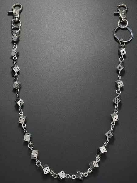 vintage Punk Dice Pants Waist Chain Men Cool Jeans Chain Keychain Wallet Chain Gothic Biker Fashion Accessories Body Piercing Jewelry Adjustable Jewelry