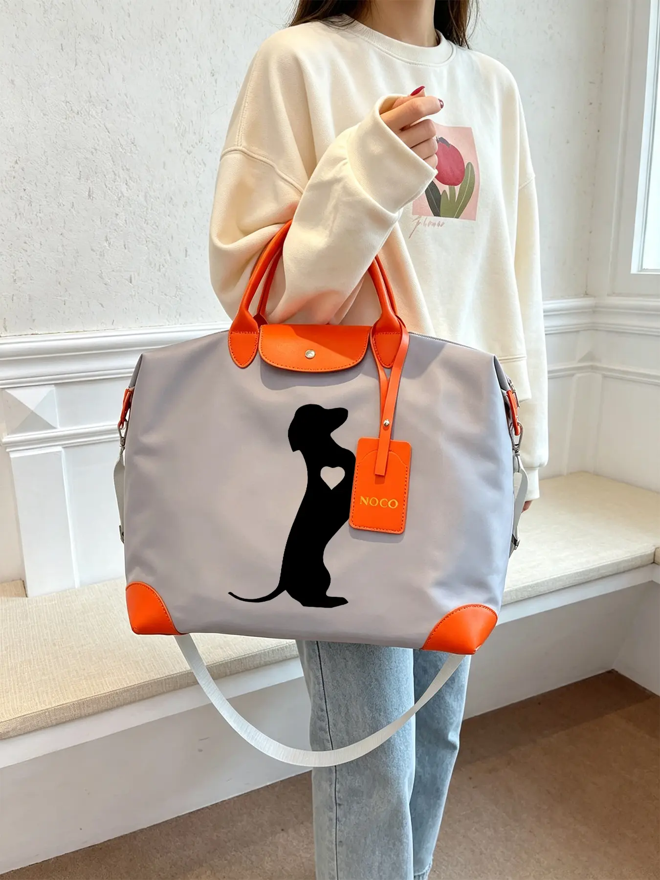 Dachshund Pattern Handbag, Durable and Large-capacity Tote Bag, Can Be Carried By Hand or Worn Crossbody, Suitable for Work and Daily Commuting, and An Excellent Gift Choice