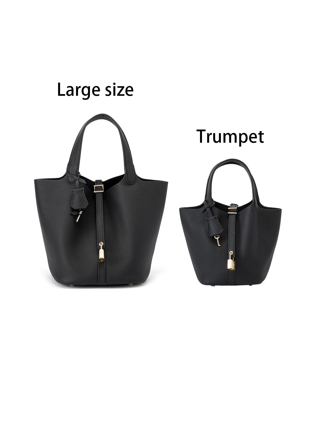 Women's Fashion Solid Color Casual Versatile Genuine Leather Handbag, Fashionable Bucket Bag, Stylish and Practical Accessory for Everyday Use, Perfect for Any Occasion