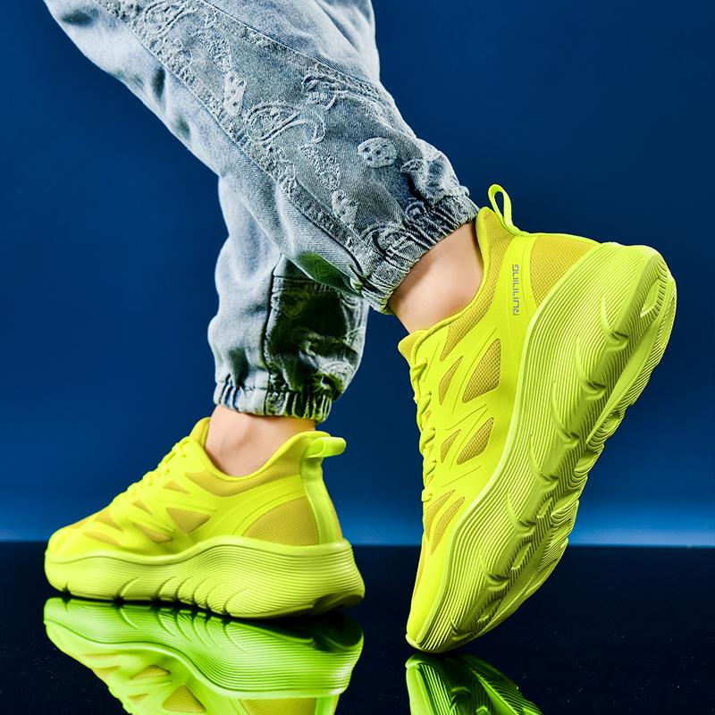 Level Up Your Casual Vibe! Men’s Chunky Casual Sneakers | 6 Vibrant Shades (36-47) | Lightweight, Shock-Absorbing & Trendy | Breathable Casual Shoes