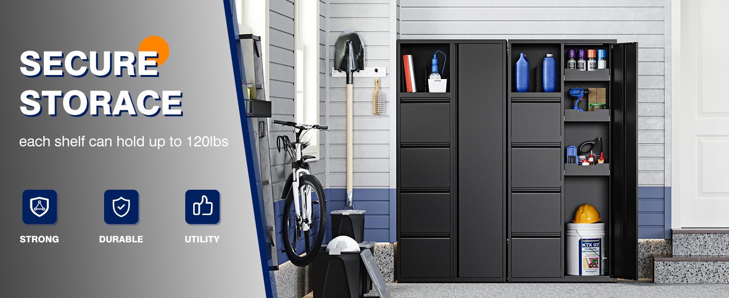 Letaya Metal Garage Storage Cabinet with 4 Drawers, 71" Heavy Duty Tool Cabinet with Door,Tall Steel Storage Cabinet,Utility Tool Cabinet for Garage,Warehouse,Workshop