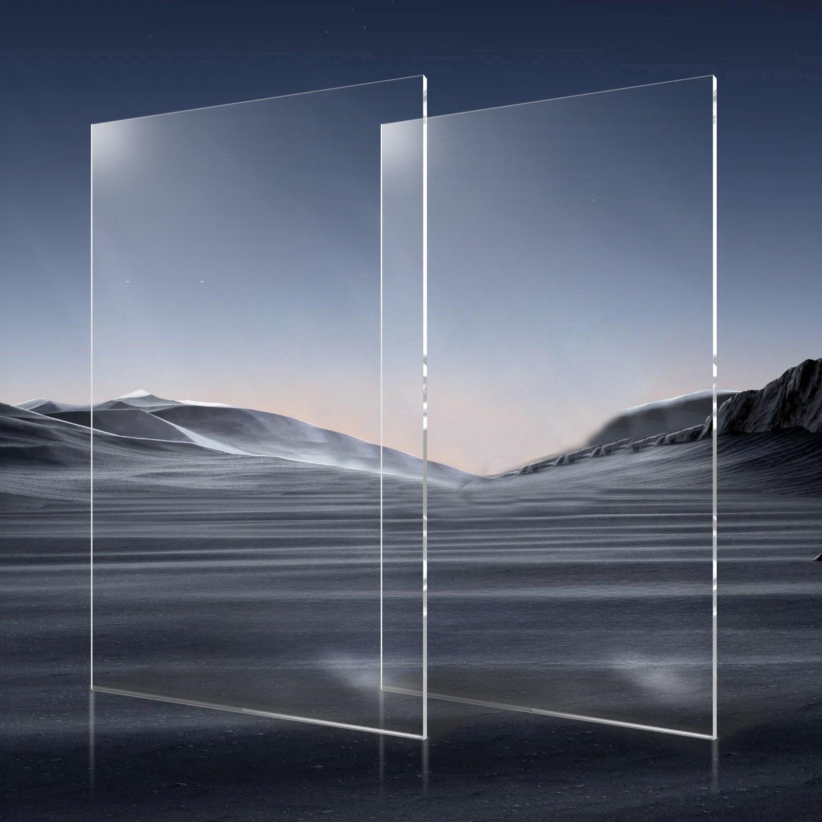 【Summerfinds】VEVOR Plexiglass Acrylic Sheets, 2-Pack Plastic Sheet, 24 x 48 Inch 1/8 Inch Thick Clear Plastic Cast Transparent Glass for Crafting Projects, Replacement Picture Frame Glass, DIY Display, Easy to Cu