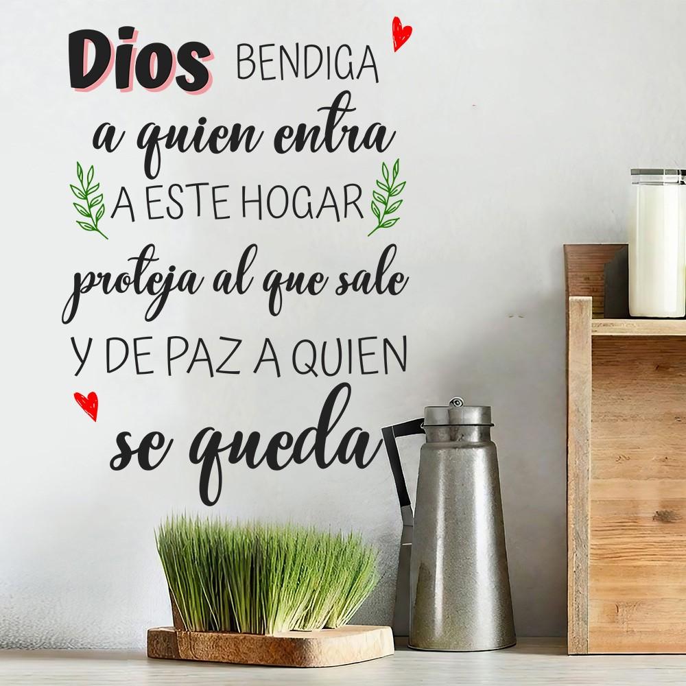 Spanish God Bless Quote Wall Stickers Entryway Bedroom Christian Bible Verse Wall Decals Living Room Wall Decor