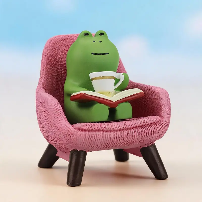 Miniature Frog Figurine, Funny Frog Sculpture for Shelf & Desk Decor, Collectible Room Decor, Cute Frog Accessory for Frog Lovers, Ideal Gift for Animal Enthusiasts, Figurines Decor, Decorative Ornaments