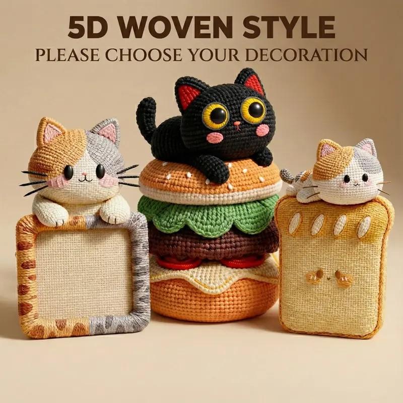 Self-Adhesive Cat Scratch Pad, 3D Visual Weaving Art Furniture Protector, Durable Felt Mat with Back Glue, Ideal for Walls, Sofas, Doors, Closets