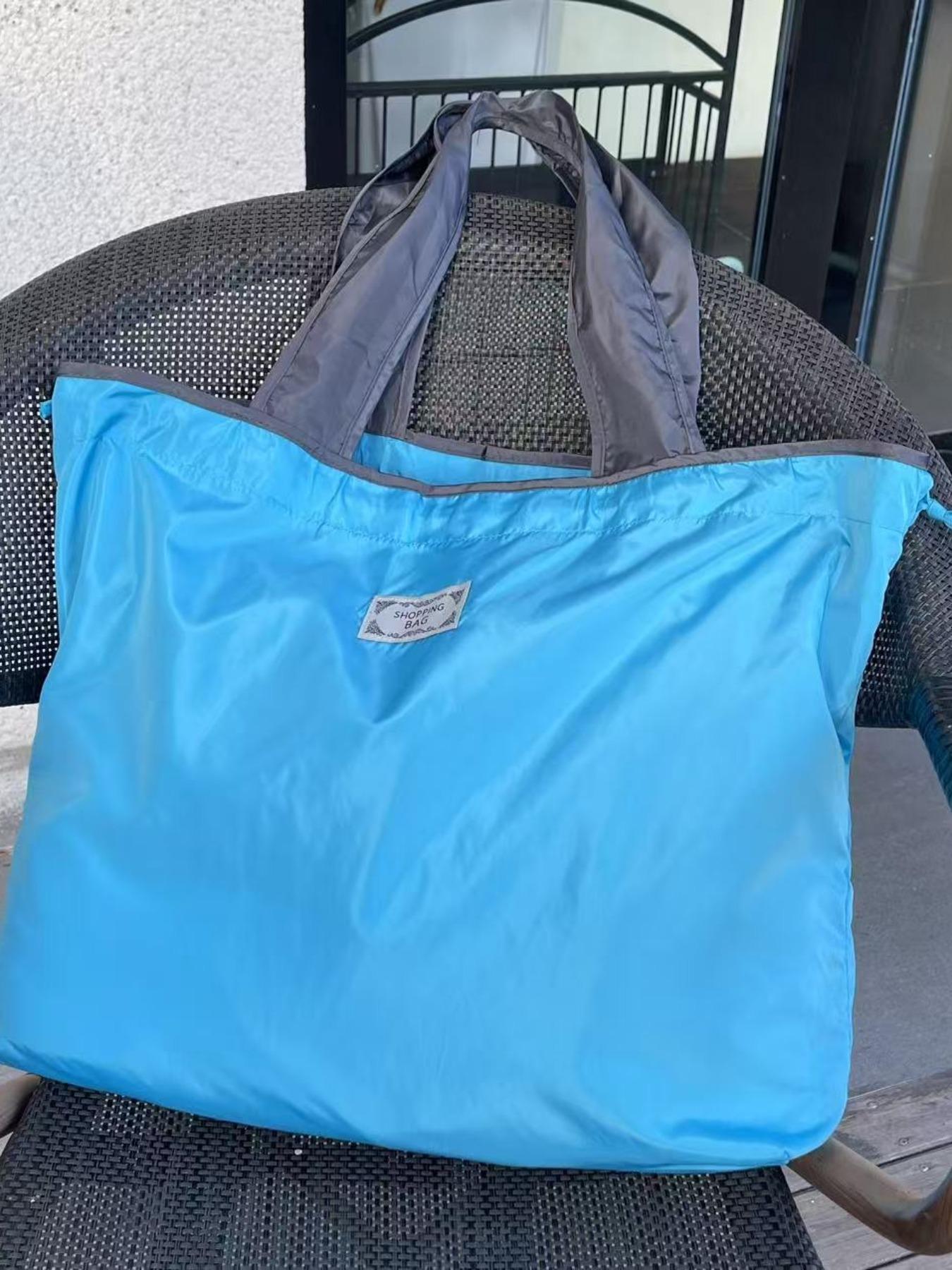 Foldable Drawstring Shopping Bag, Waterproof Nylon, Large Capacity, Casual Style, Reusable, Multi-Color, Ideal for Travel and Daily Use, Reusable Shopping Bags