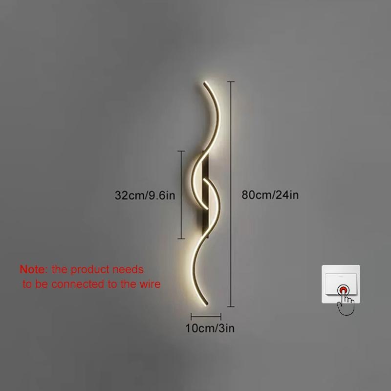 Modern LED Wall Light with Remote Control, Adjustable Dimmable Lamp for Living Room Bedroom Office Restaurant Indoor Decoration, Led Lighted