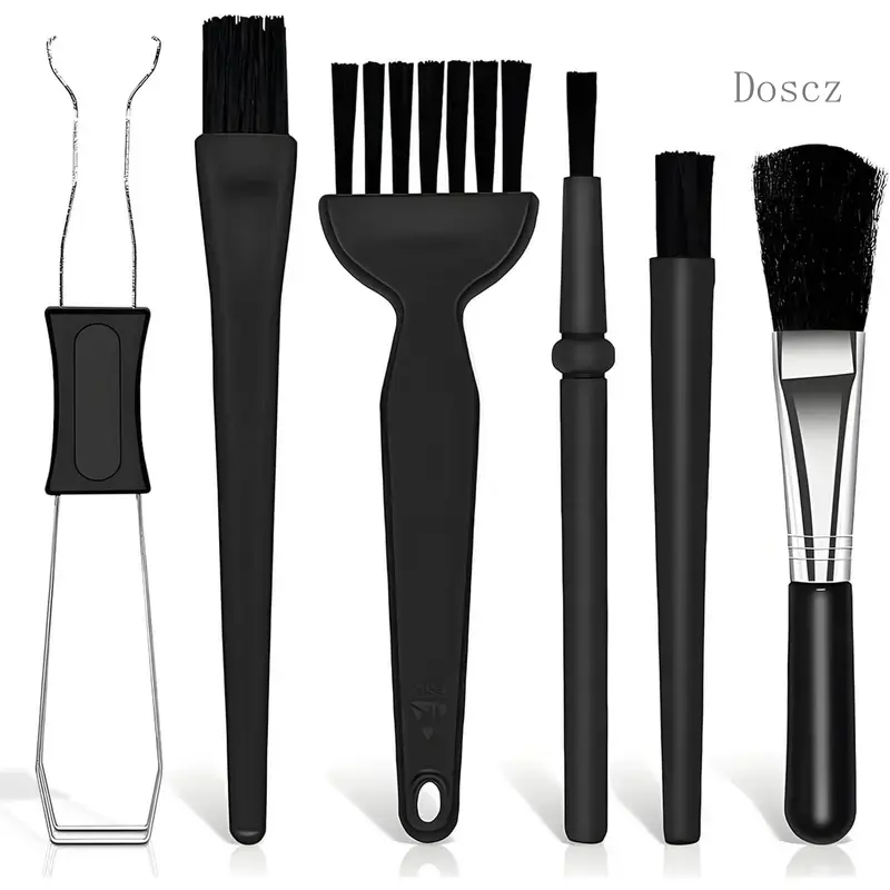 6-Count Keyboard Cleaning Brush Kit with Keycap Puller, PP Handle Nylon Anti-Static Brush for Keyboard, Electrical Appliance Seams, Motherboard