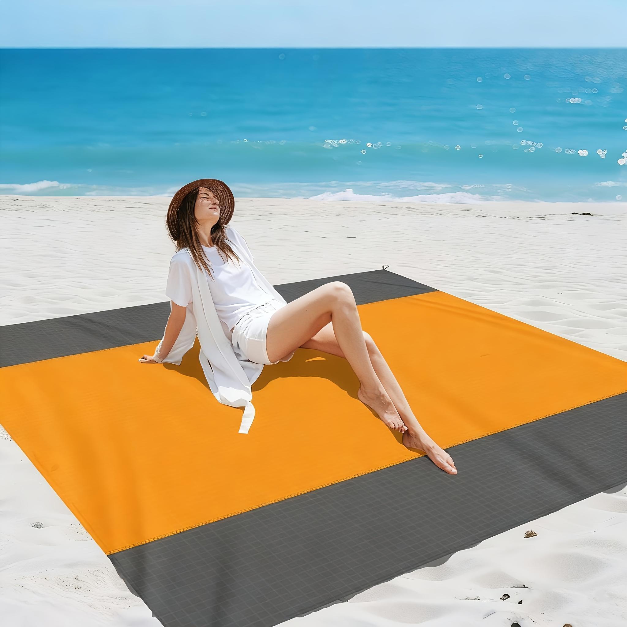 Large Waterproof Beach Blanket, Ultra-Large Waterproof Camping Mat, Lightweight Sandproof Picnic Pad, Durable Polyester Fiber