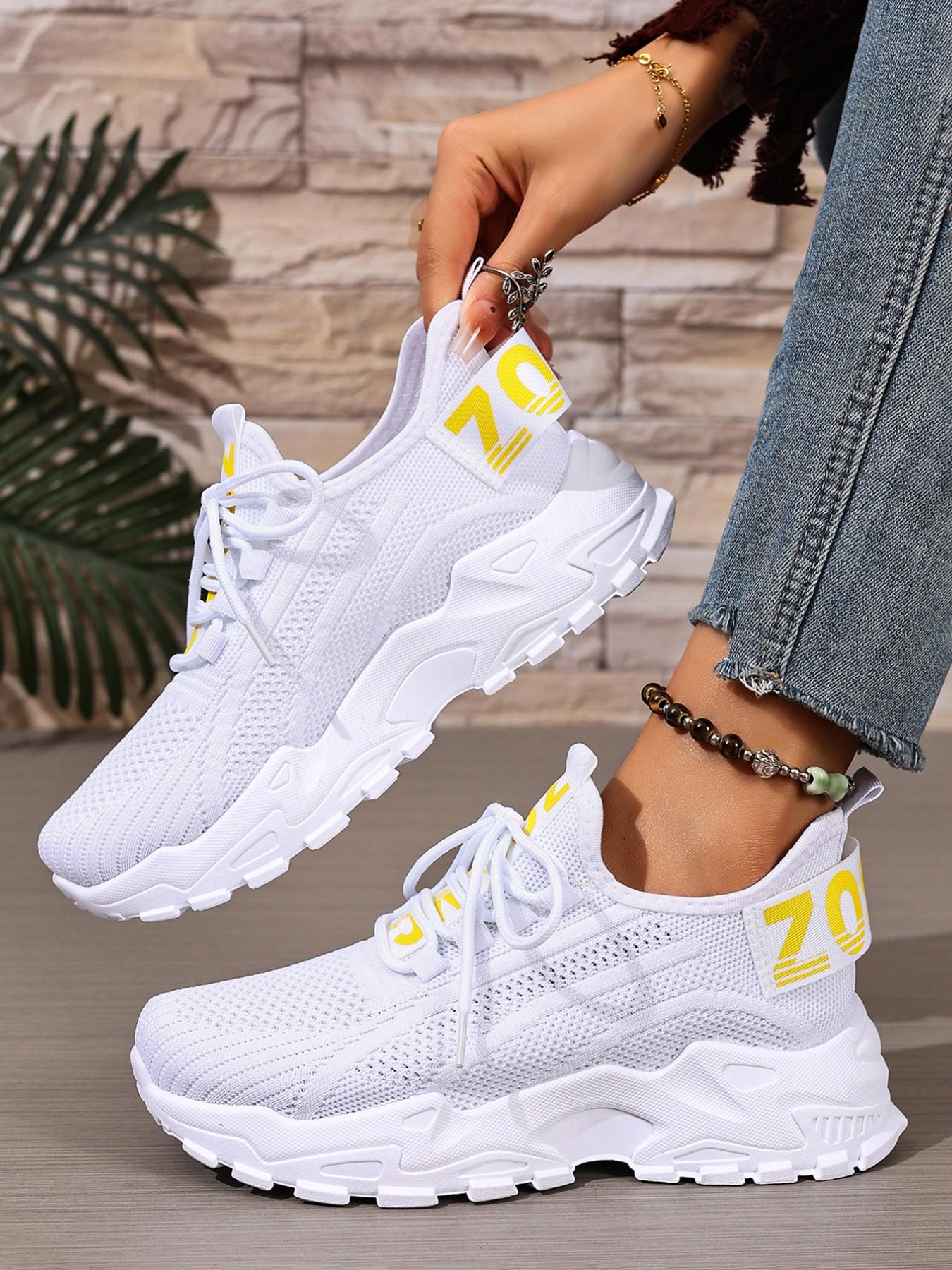 Women's Fashion Lace-Up Low-Top Sneakers, Lightweight Comfortable Casual Shoes, Breathable Running Shoes, Fashionable Running Shoes for Vacation Travel