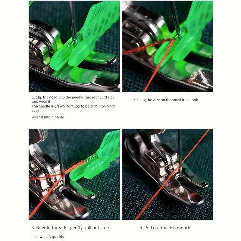 Automatic Threading Machine for Sewing Machine, 6 Counts Fish Shaped Thread Guides for Embroidery and Crafts, Durable Fast Threading Tools for Tailors and Handmade, Sewing Supplies Crafts