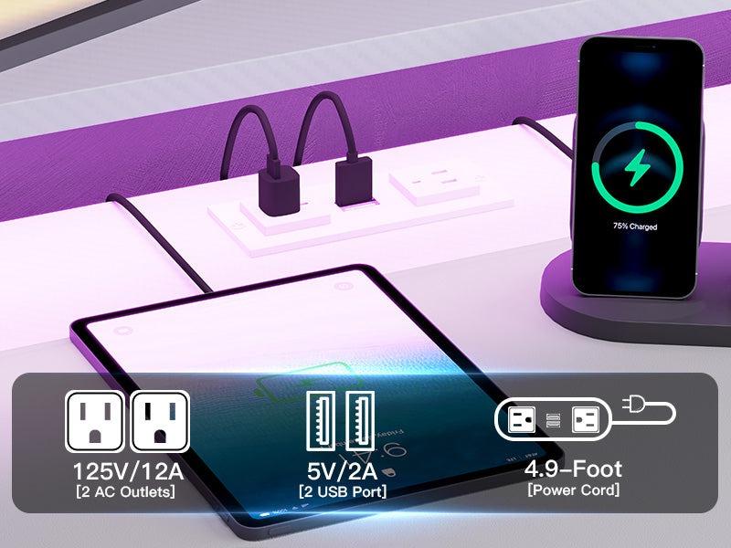 Sikaic 79 Inches Wing Shaped LED Gaming Desk With 2 Fabric Drawers Storage Shelf