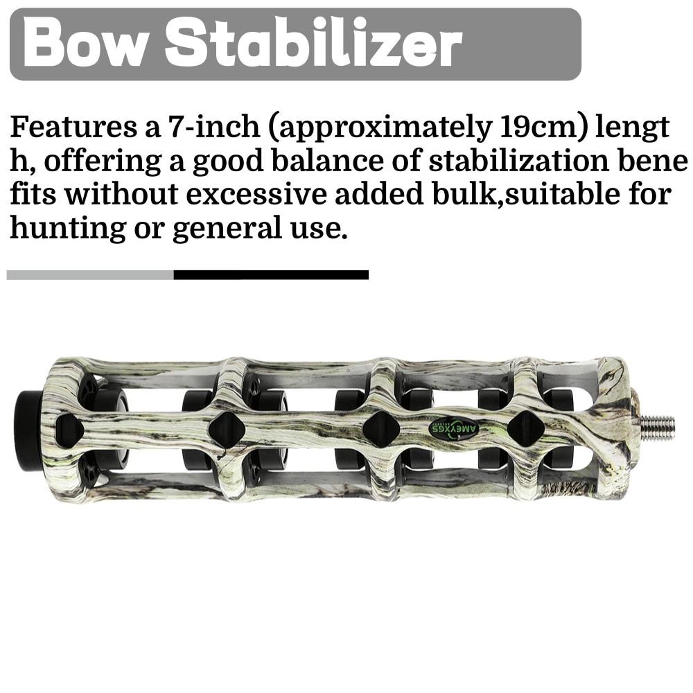 1pc Archery Compound Bow Stabilizer, 7 Inch Aluminum Alloy Shock Damper, Shock Dampening, Vibration Practice for Outdoors, Outdoor Compatibility, Hunting, Shooting Accessories