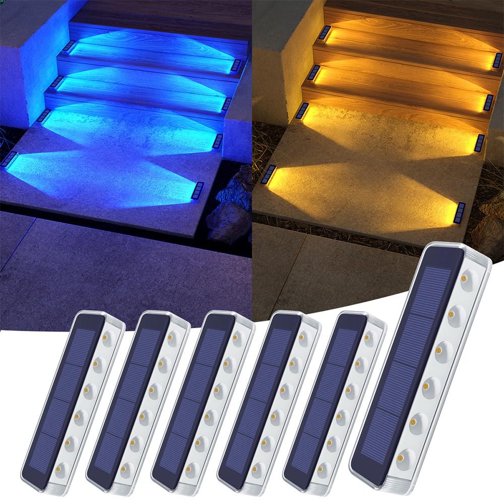 Solar Pool Lights, Waterproof IP68 Outdoor Step Lamps, Auto Switch, Solar Charging, Warm & Blue Light, 2/4/6/8 Pack, High Quality