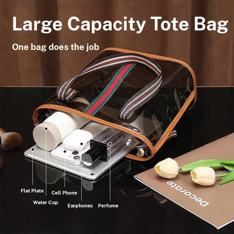 New Large Capacity Transparent Makeup Bag Vintage Luxury Style Portable Multi-Functional Storage Solution with Clear Material Retro Design Sturdy Tote Handles for Gym Swimming and Bathing New Large Capacity Transparent Makeup Bag Vintage Luxury Style Portable Multi-Functional Storage Solution with Clear Material Retro Design Sturdy Tote Handles for Gym Swimming and Bathing