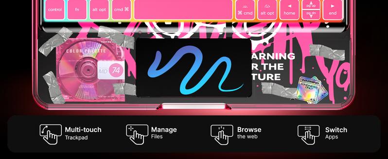 Transparent Y2K Pink 360°Rotatable Keyboard iPadCase for 2022 iPad 10th Gen 10.9-in & iPad 11th Gen 11-in.(A16, 2025),Clear Hard PC Back,Trackpad,Pencil Holder,7 Color Backlight Adjustable Durable