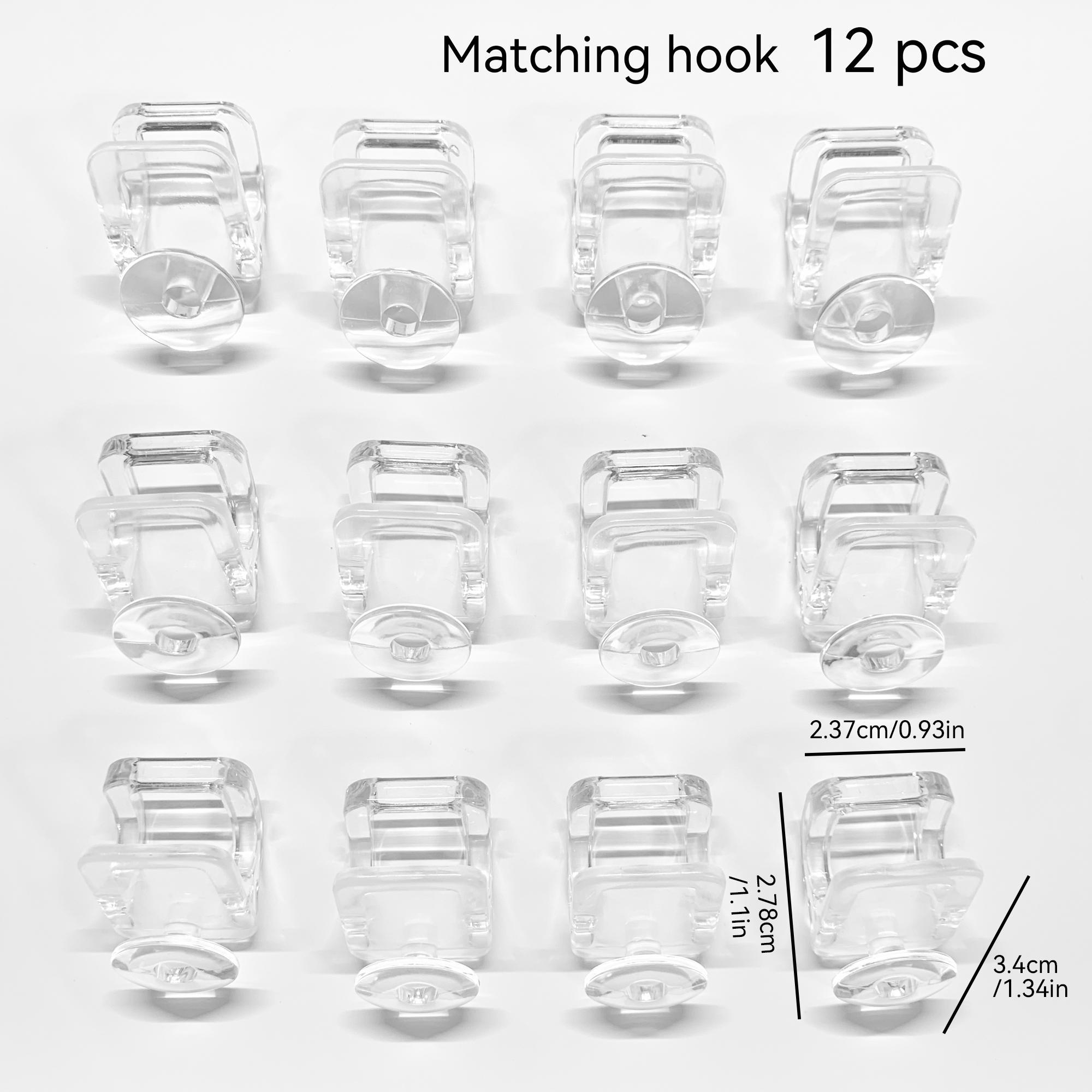 Plush Hanging Display Storage Box Set with 4 Transparent Hooks, 12-Piece Hook Kit, Dustproof Moisture-Proof, Stackable, Suitable for Pop Mart Collectibles