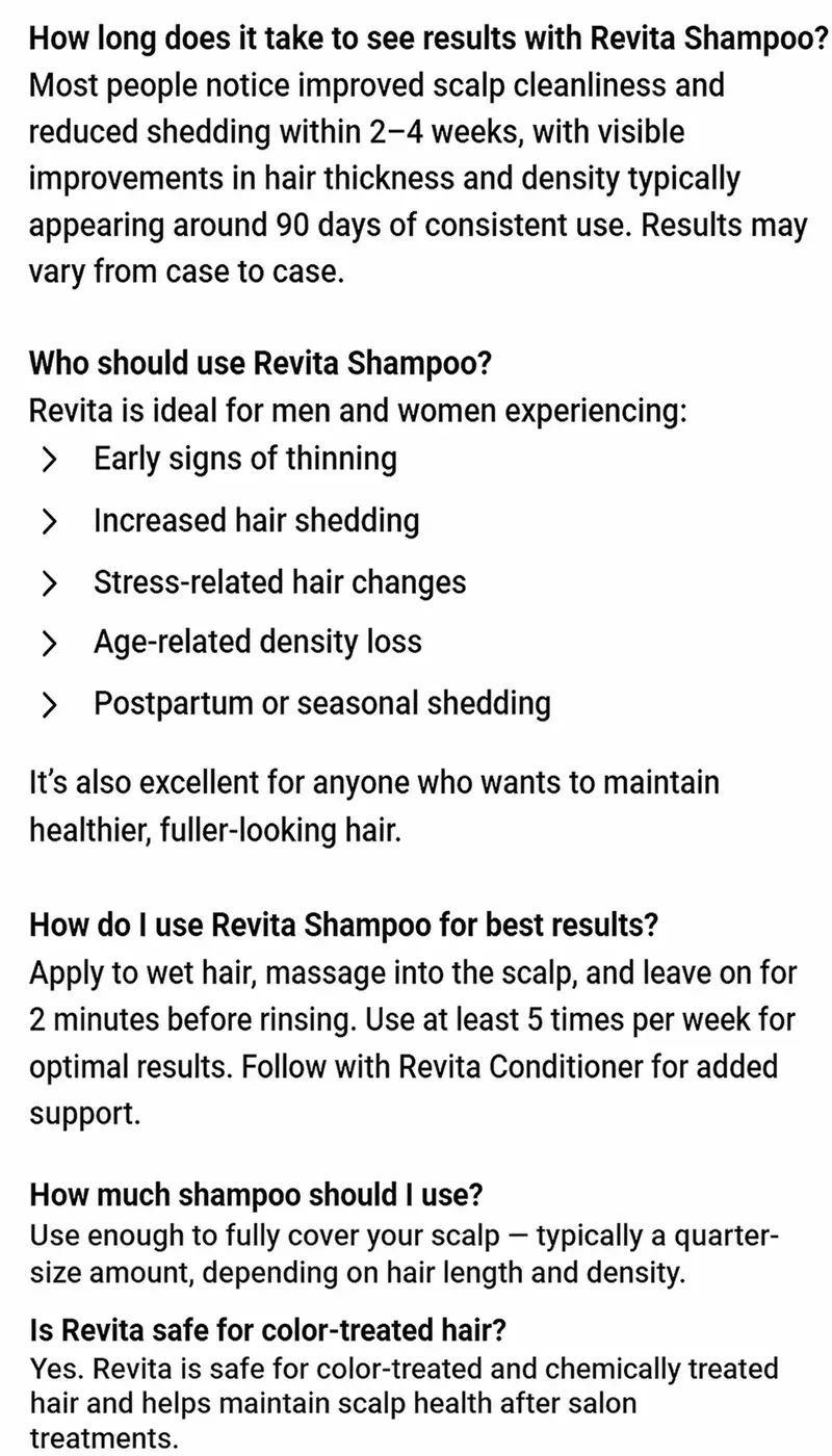 Revita Shampoo For Thinning Hair by DS Laboratories - Volumizing, Thickening Haircare for Men and Women, Supports Hair Growth, Hair Strengthening, Sulfate Free, 7 Fl Oz (205mL)