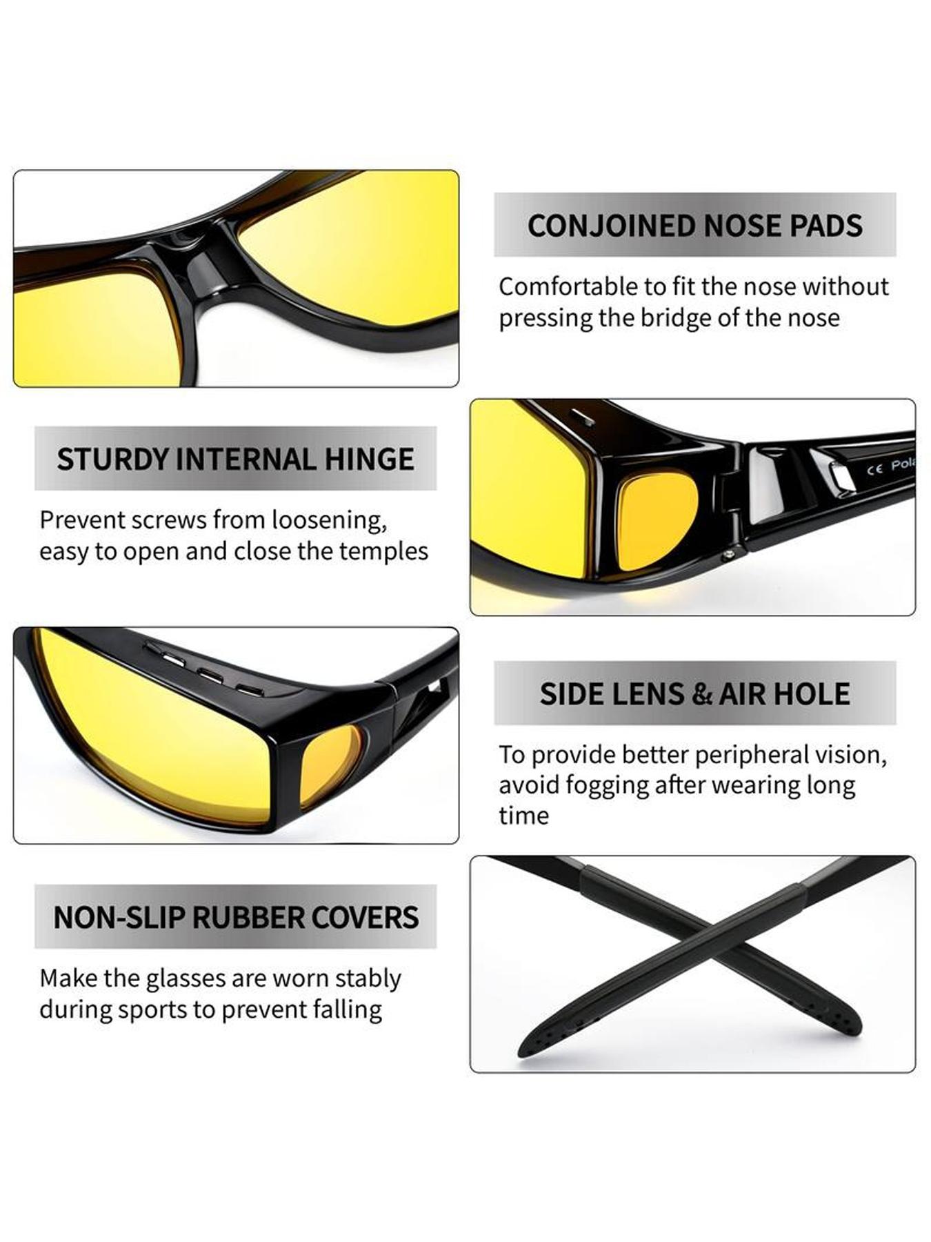 Unisex Night Vision Driving Glasses, Trendy Casual Glasses for Everyday Use, Fashion Accessories for Outdoor Activities
