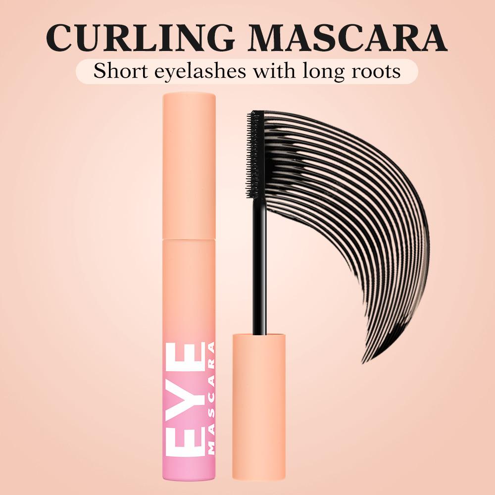 Waterproof Mascara, Long-Lasting Curling Mascara, Lengthening & Volumizing Black Mascara, Smudge-Proof No Clumping Formula with Fine-Tooth Comb Brush for Natural Lashes