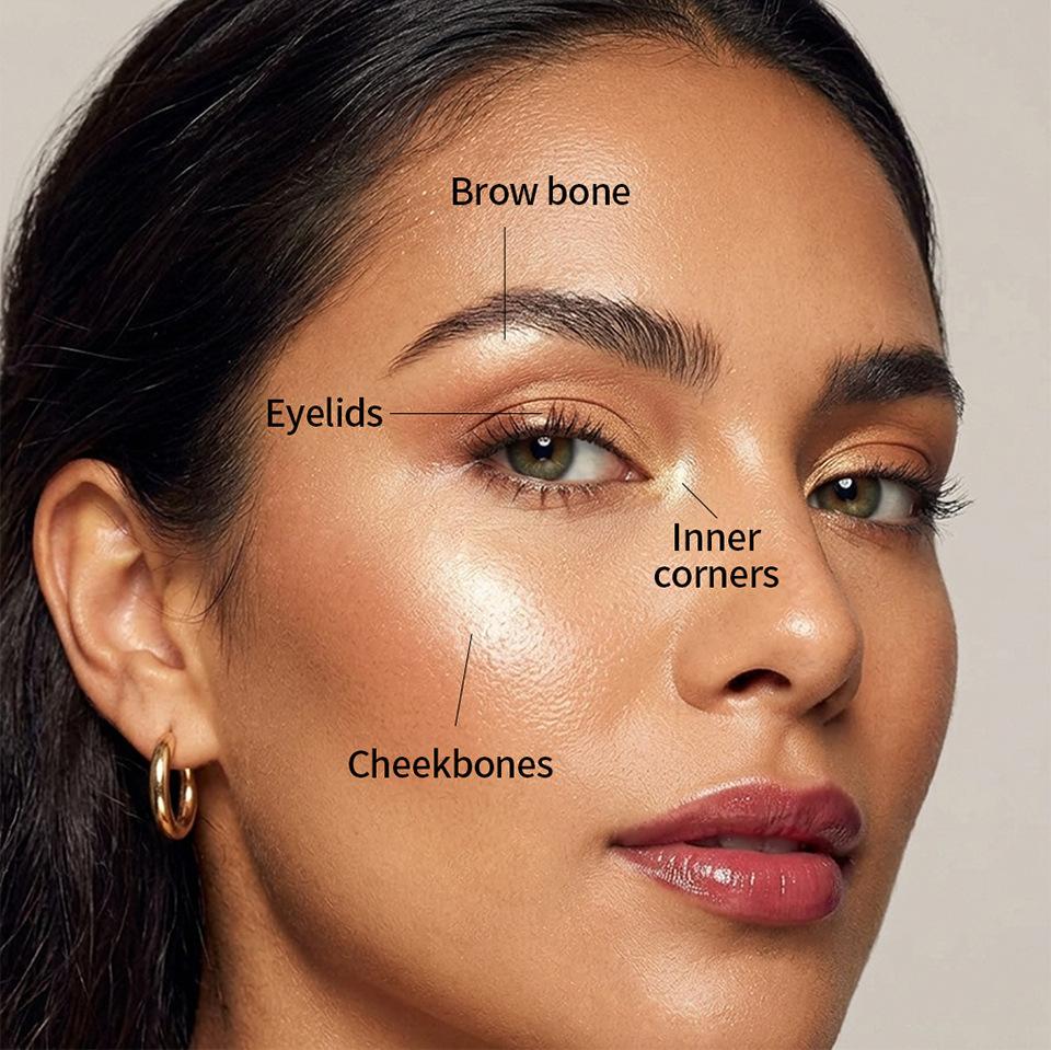 Four-Color Eye & Cheek Multi-Use Palette, Highlighting and Contouring, Versatile Makeup Tool, Enhance Your Look Effortlessly