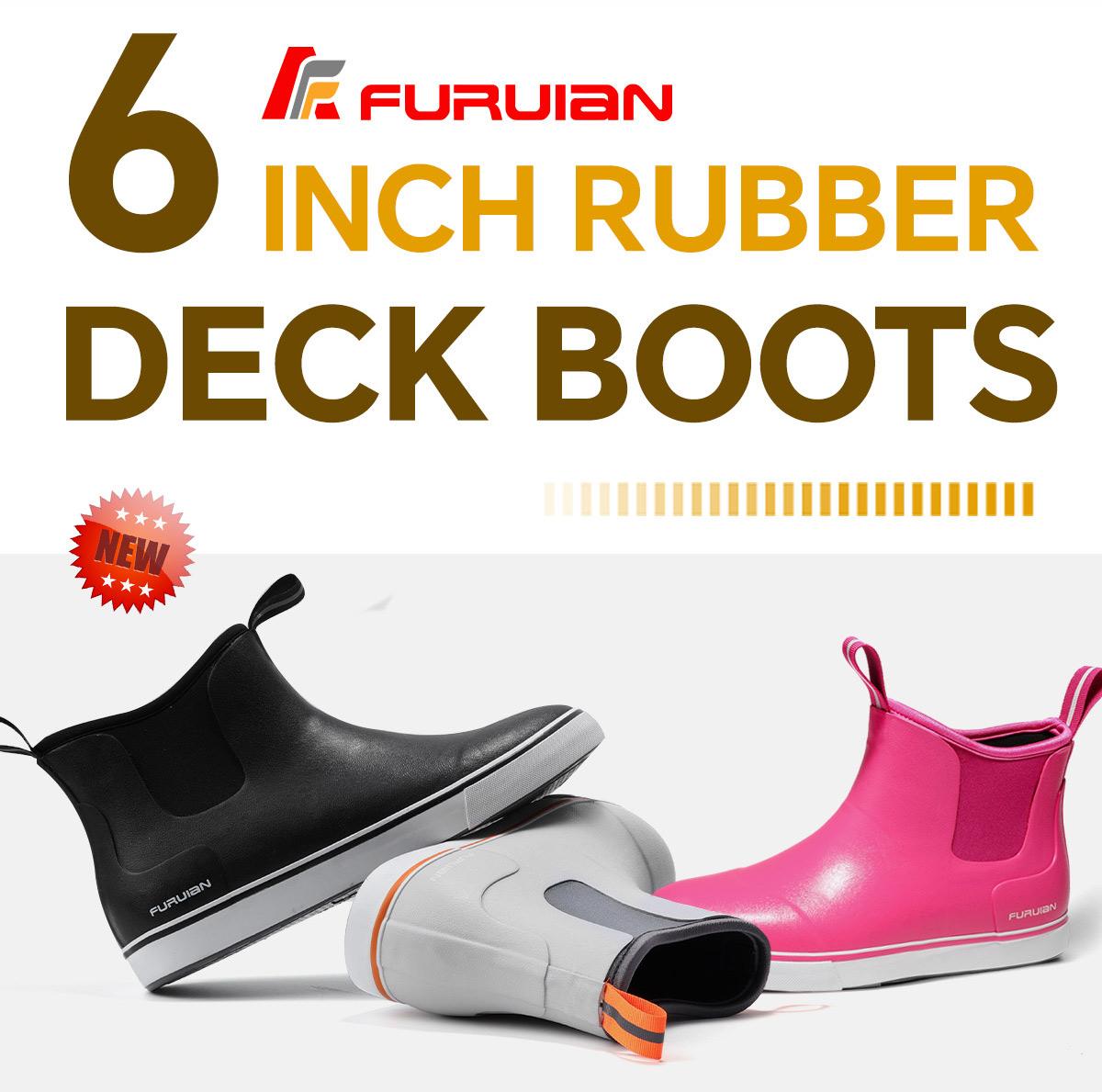 Furuian Women's  Deck Boots work shoes Rain Boots Waterproof&Non-slip Winter boots girl boots Fashionable Ankle Booties  Fishing Gardening Farm Boots Slip On Neoprene Rubber Footwear Chelsea Boots Women boots for Gardening Fishing Boating Camping Sailing