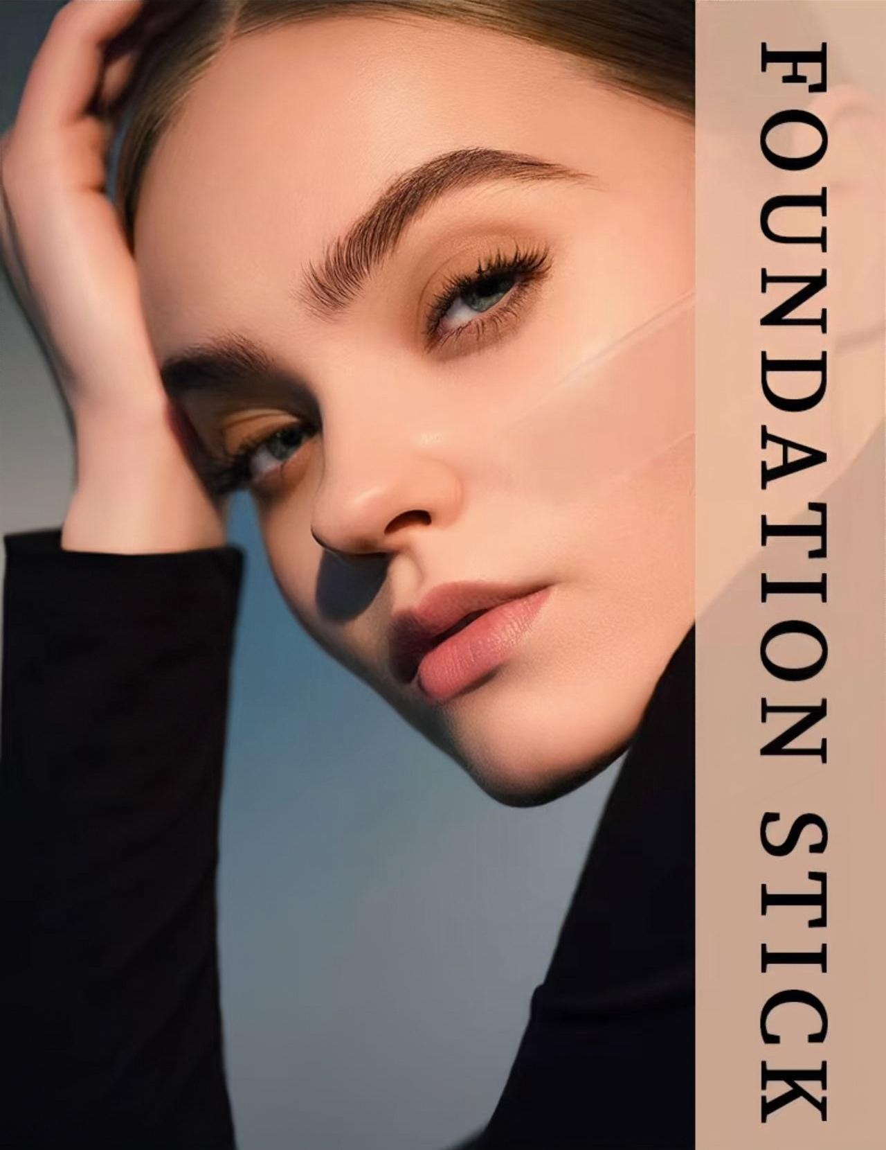 Get Flawless Fast:  Long-Wear Foundation & Contour Duo Stick w/ Applicator Foundation Concealer Makeup