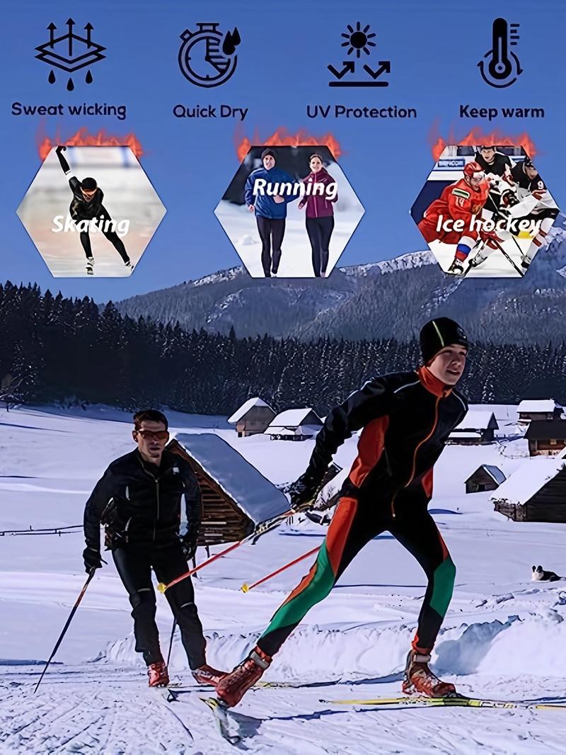 Men's 5 Pack Thermal Compression Shirt Fleece Lined Long Sleeve Athletic Base Layer Cold Weather Gear Workout Top for Activewear Fitness