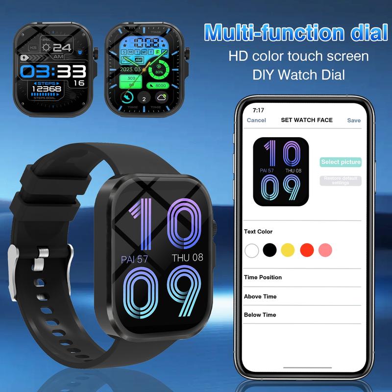 Sports Smartwatch for Men Women - Health Fitness Smartwatch, 2026 New, Wireless Connection & Answer/Make Call, Pedometer & Fitness Tracker, Steps/Calories Counter, Multiple Sports Modes for Outdoor Sports, Message Reminder & Information Alerts
