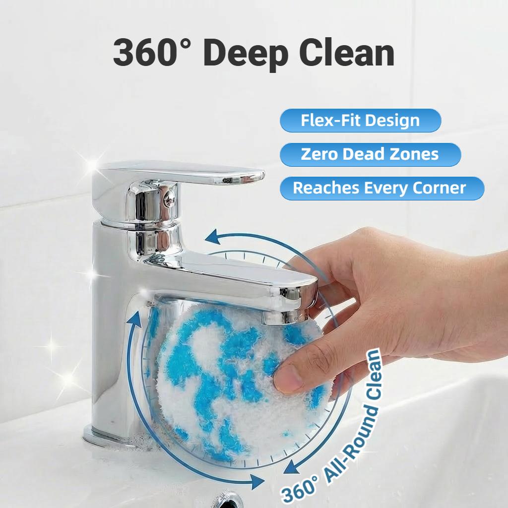 Magic Cleaning Balls 3PCS, No-Cleaner Multi-Purpose Scrubber, Wall-Mounted Bathroom Cleaning Kit for Sink, Bathtub, Vanity, Wash Basin & Faucet