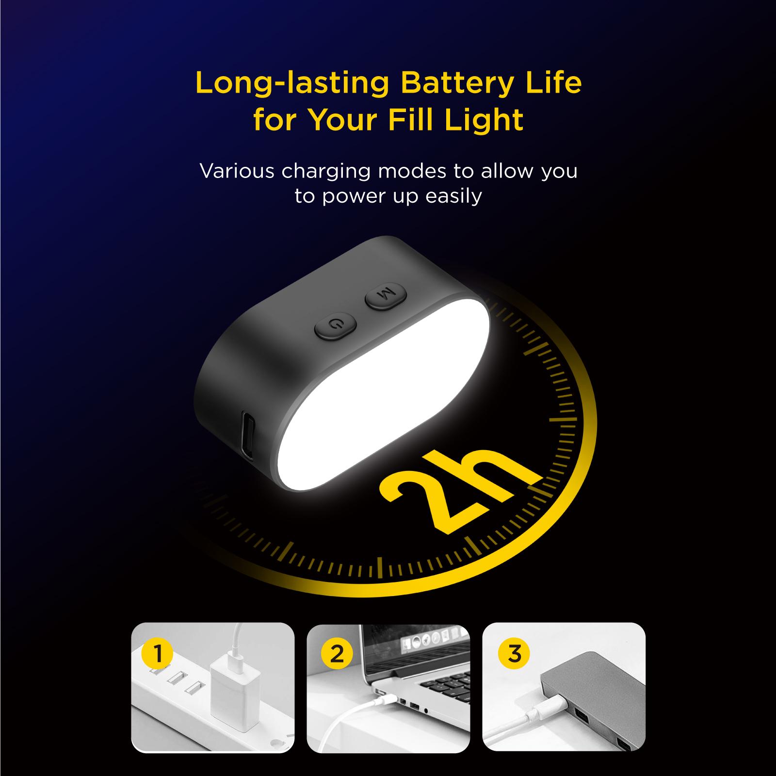 AOCHUAN RGB Magnetic Fill Light for Gimbal, LED Video Light w/3 Brightness and 7 Color Adjustment for Photography, Portable Mini Fill Light w/Long Battery Life for Hohem Zhiyun Feiyu Gimbal Stabilizer